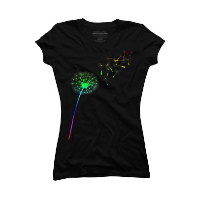 Adult Design By Humans Pride Dandelion Rainbow Flower Wish By T-Shirt
