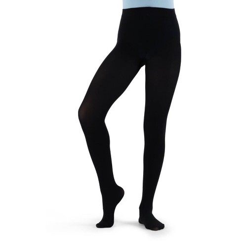 Capezio Black Studio Basics Footed Tight - Girls One Size