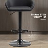 Black PU Leather Adjustable Bar Stool, Swivel Bar Height Bar Stool 2-Piece Set - 3 of 4