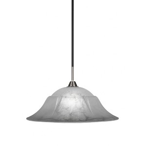 Toltec Lighting Paramount 1 - Light Pendant in  Matte Black/Brushed Nickel with 20" White Marble Shade - 1 of 1
