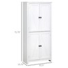 Gulches 72" Freestanding 4-Door Kitchen Pantry - 4-Tier Storage Cabinet with Adjustable Shelves, White 31.5"W x15.75"D x71.75"H - 3 of 4