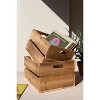 Wooden Storage Crates with Slatted Design – Set of 2 – 9.5" Tall by Kalalou - 2 of 4