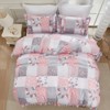 Pink Floral Comforter Set – Vintage Ruffle Pastoral Bedding with Flower Print, Soft Lightweight Microfiber, Queen/King 3-Piece - 4 of 4