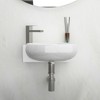 ONWITH 16x11 Inch White Ceramic Rectangle Wall Mount Bathroom Sink with Single Faucet Hole - 3 of 4