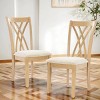 Farmhouse Dining Chair Set of 2 with Cross Back,Thick Padded Seat and Rubberwood Legs for Dining Room Kitchen-Baofuwish - 2 of 4