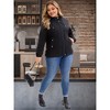 Women's Plus Size Windbreaker Zip Up Buttons Waterproof Hooded Casual Trench Coats with Pockets - Agnes Orinda - 3 of 4