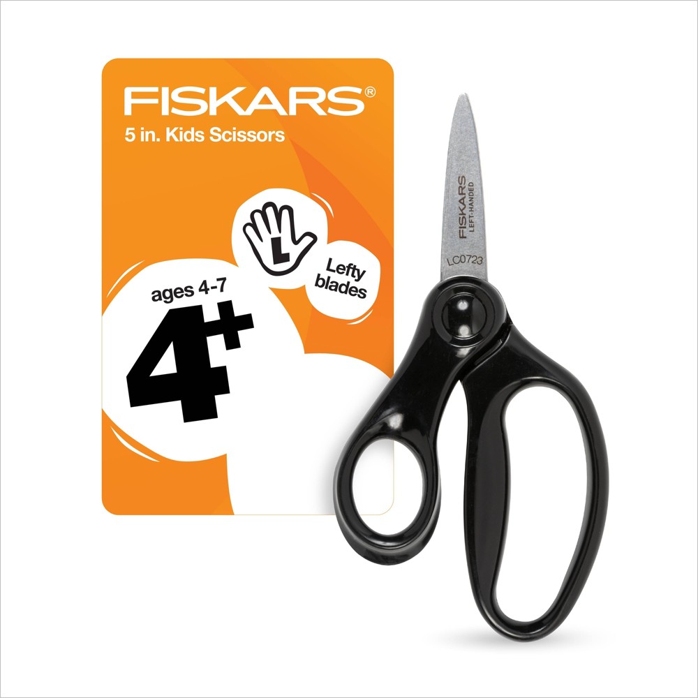 Photos - Desk Organiser Fiskars 5" Left Handed Kids Scissors Black 