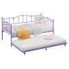 GustoWave Metal Twin Size Daybed with Trundle and Lockable Casters, Metal Sofa Bed Frame for Living Room - 3 of 4