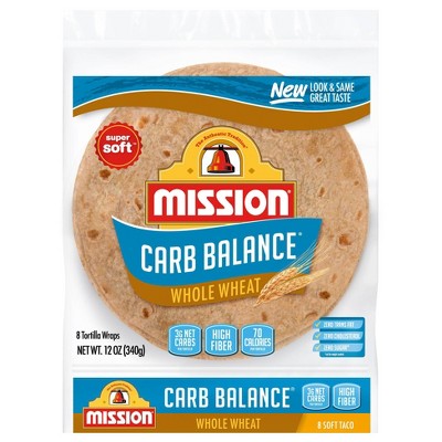 Mission Taco Size Carb Balance Whole Wheat Tortillas - 12oz/8ct