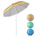 Costway 6.5Ft Patio Beach Sunshade Umbrella Portable Tilt  Outdoor Yellowith Green/Navy/Blue