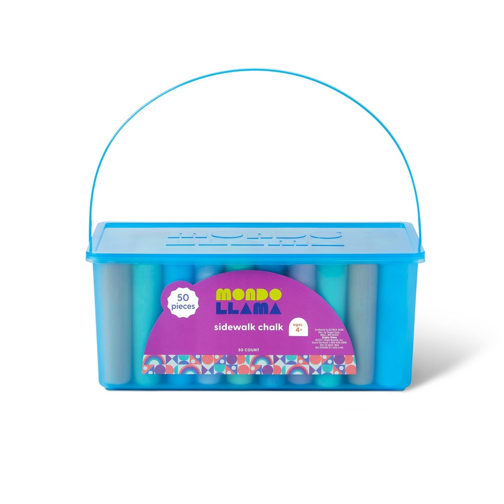 50ct Sidewalk Chalk Set Blue Box - Mondo Llama