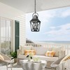 Maggift Outdoor Wall Lights Chandelier Lampshade, Light Fixture Waterproof for Porch Foyer Doorway Front Door, Black, 7"*7"*15.88" - 2 of 4