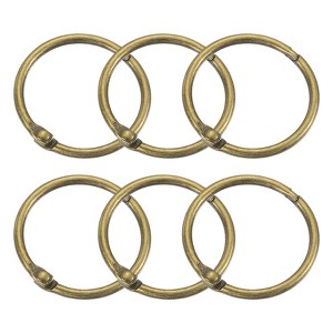 Unique Bargains Carbon Steel Loose Leaf Binder Snap Shower Curtain Rings 6 Pcs - 1 of 4