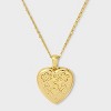 14K Gold Dipped Heart Charm Initial Necklace - A New Day™ Gold - 2 of 4