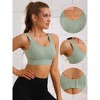 Allegra K Women's V-Neck Integrated Cup Sports Bra Push-Up Comfortable Double Straps Tank Tops - 3 of 4