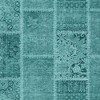 Turquoise Teal Blue And Aqua Patchwork Washable Indoor Outdoor Area Rug - 4 of 4