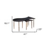 HomeRoots Set of Two Black and Bronze Wood and Steel Free Form Coffee And End Table - 3 of 4