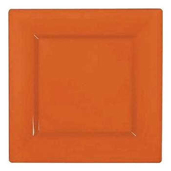 Smarty Had A Party 9.5" Burnt Orange Square Plastic Dinner Plates (120 Plates)