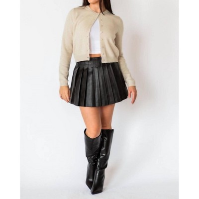 Women's Jasmine Faux Leather Mini Skirt - falcon park
