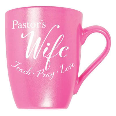 Elanze Designs Pastors Wife Teach Pray Love Princess Pink 10 ounce New Bone China Coffee Cup Mug