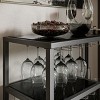 Holly & Martin Zephs Bar Cart - HZ8810 - Gunmetal Gray w/ Black Glass - SEI - 3 of 4