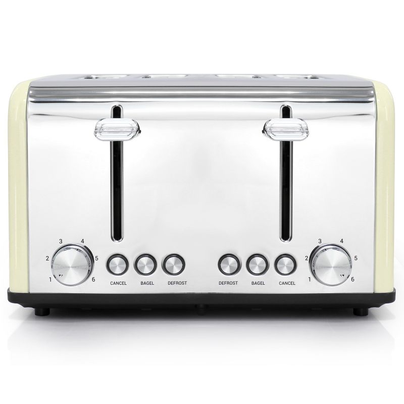 Redmond 4-Slice Extra Wide Slot 1650W Stainless Steel Toaster in Cream, 2 of 6