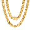 Steeltime 24" and 8.5" Men's stainless steel Miami Cuban chain link set with box clasp 10mm - 2 of 4