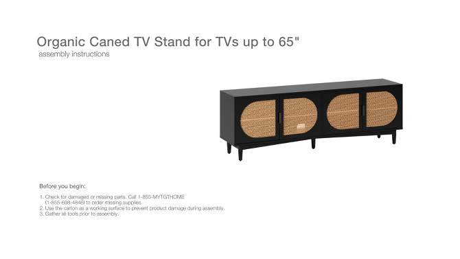 Organic Caned TV Stand for TVs up to 65&#34; Black - Threshold&#8482;, 2 of 8, play video