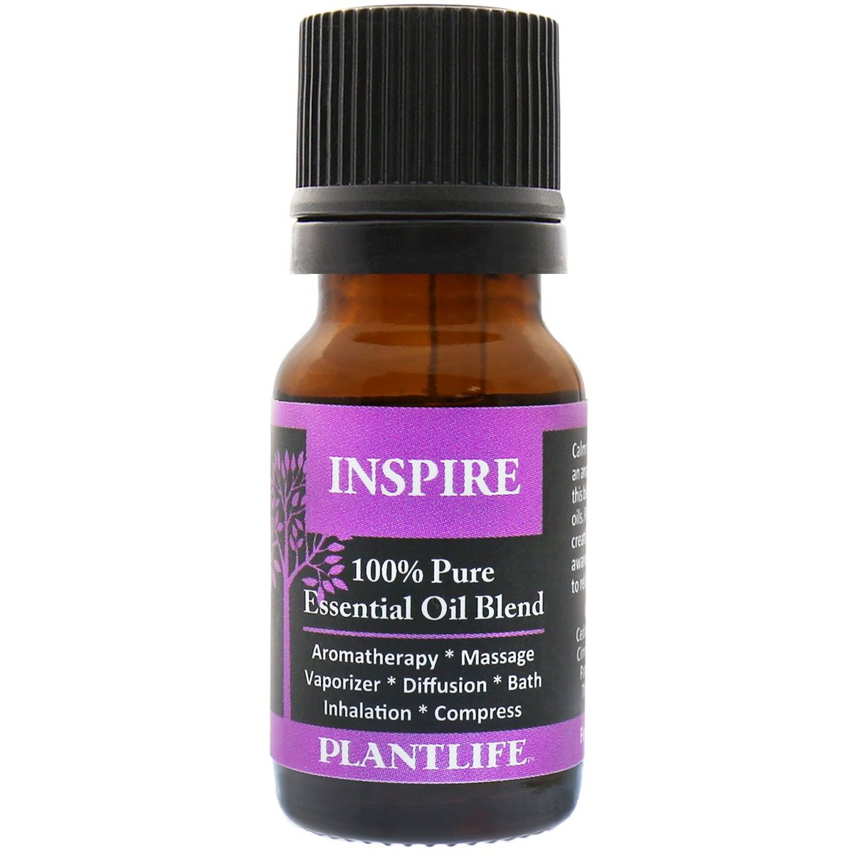 Plantlife Inspire Aromatherapy Essential Oil Blend – 100% Pure, Therapeutic Grade, No Additives or Fillers, Made in California, 10 ml