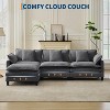 Modular Cloud Couch with Ottoman, Corduroy L/U-Shaped Sectional Sofa & Pillows for Living Room, Office, Apartment - 4 of 4
