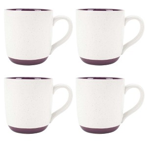 Elanze Designs Typewriter Speckled Purple 13 ounce Ceramic Coffee Mugs Set of 4 - 1 of 4
