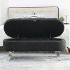 Storage Ottoman Bench with Metal Legs Safety Hinge Storage Chest Foot Rest Stool with Storage for Living Room Hallway Black - 2 of 4