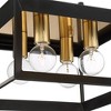 Possini Euro Design Gretna Boxed Modern Industrial Ceiling Light Flush Mount Fixture 10" Wide Black Warm Gold 4-Light Square Frame for Bedroom Kitchen - 3 of 4