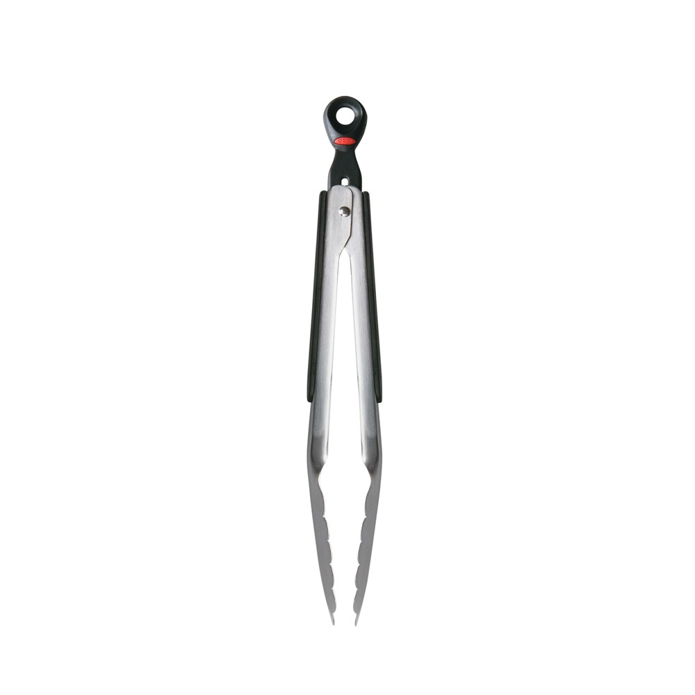 OXO Softworks 9" Locking Tongs: Stainless Steel Kitchen & Cooking Tongs, Dishwasher-Safe, Black