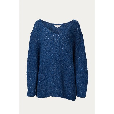 Women's OPEN-KNIT V-NECK JUMPER - J.NNA