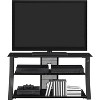 Bell'O 44" W x 22" H x 18" D Gloss Black Metal & Glass Flat Panel AV Table - image 2 of 4