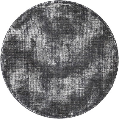 Handwoven Round Earl Grey Wool Area Rug