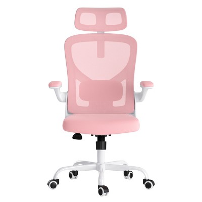 GlasFlength Task and Office Chairs Adjustable Office Chair Ergonomic Swivel Chair Computer Arm Chair for Long Sitting, Pink, 23.43"*23.43"*48.4"