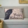DSVIMOY Support Pillow Crow Happy Halloween Pillow with Antique Script and Scary Tree for Festive Decor, Beige and Black, 3.28"*2.16"*3.55" - 2 of 4