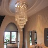 Ludomide Modern 6.5ft High Ceiling Chandelier, 18-Lights Raindrop Crystal Fixture, Luxury Cascading Lighting for Living Room, Foyer, Staircase - image 2 of 4