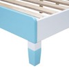 NicBex Wood Full Size Platform Bed Frame with Bow-Shaped Headboard for Kids/Boys/Girls,6.5" Under Bed Storage,No Box Spring Needed,Easy Assembly,Blue - 4 of 4