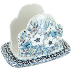 Blue Rose Polish Pottery 487 Ceramika Artystyczna Napkin Holder - 1 of 1