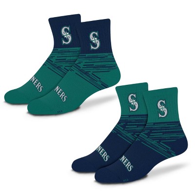 MLB Seattle Mariners Youth Quarter Socks - 2pk