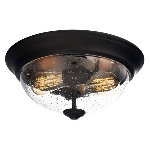 Prominence Home 13 Inch Elegant Flush Mount Ceiling Light, Seeded Glass Lighting Fixture, Bedroom or Living Room, Madalyn, 51381-31, Oil Rubbed Bronze - 1 of 4