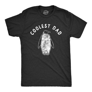 Mens Coolest Dad T Shirt Funny Sarcastic Chilly Penguin Tee For Guys - Crazy Dog Men's T Shirt - 1 of 4