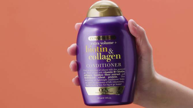 OGX Biotion &#38; Collagen Extra Strength Volumizing Conditioner for Fine Hair - 13 fl oz, 2 of 9, play video