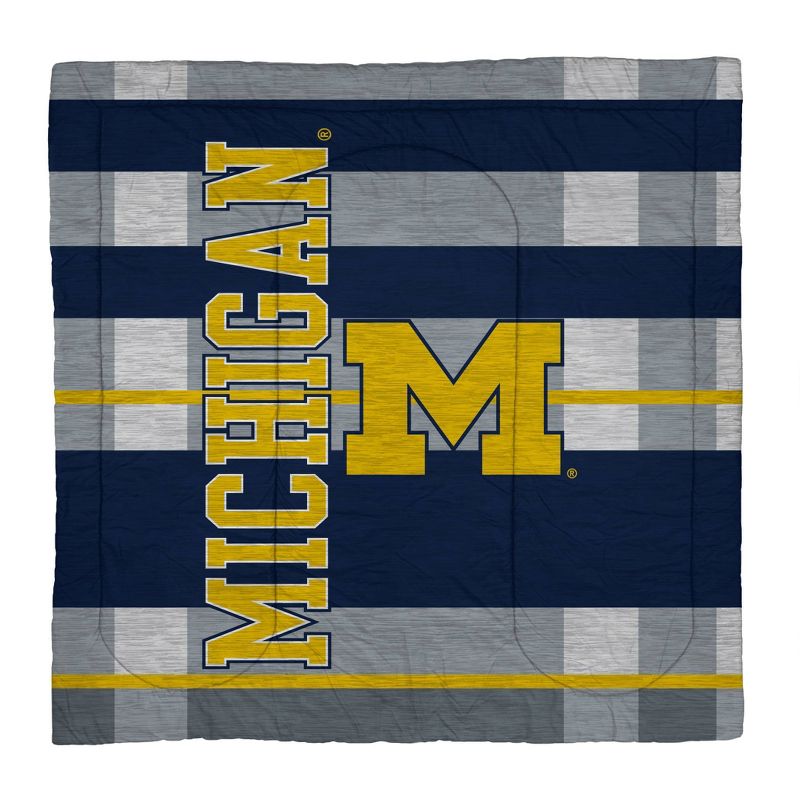NCAA Michigan Wolverines Heathered Stripe Queen Bedding Set in a Bag - 3pc, 2 of 4