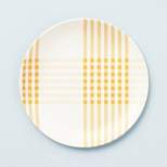 9" Picnic Plaid Bamboo-Melamine Salad Plates Gold/Cream - Hearth & Hand™ with Magnolia