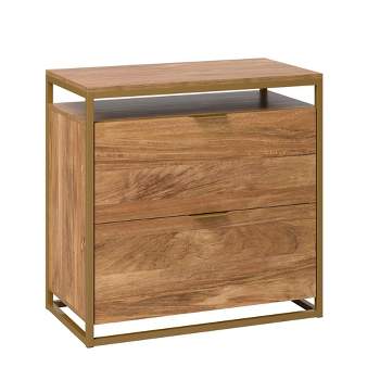 2 Drawer International Lux Lateral File Cabinet Sindoori Mango - Sauder: Home Office Storage, Modern Design, Metal Frame
