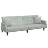 vidaXL Sofa Bed with Armrests Light Gray Velvet - 2 of 4